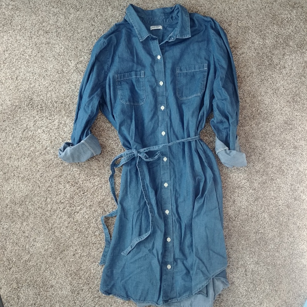 Old Navy denim tie dress